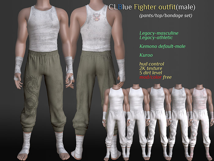 [demo]CLBlue-Fighter outfit(male)