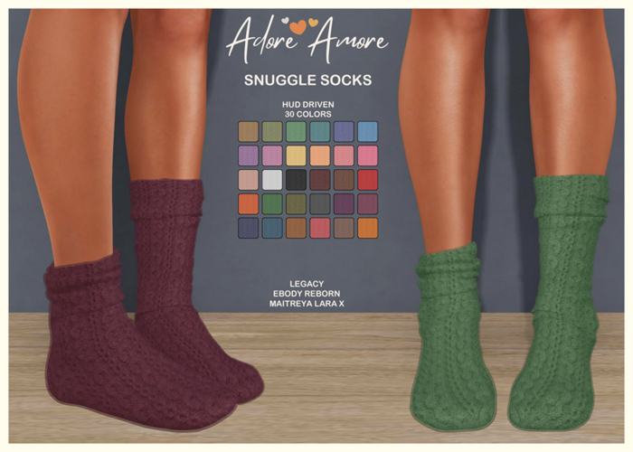 .:Adore:.  Snuggle Socks - Cable Knit