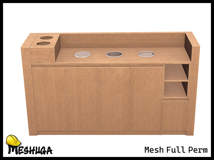 Meshuga Restaurant Props - Trash Can Cabinet FULL PERM MESH