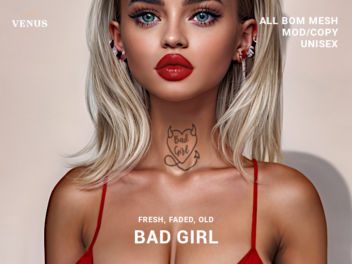 BAD GIRL NECK TATTOO