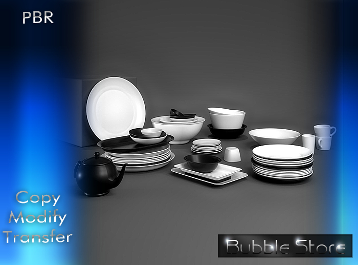 Bubble - Dishes Dinner Set MESH FULL PERM PBR