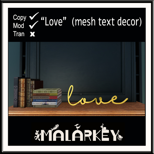 "love" (script decor)