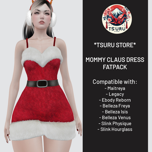 *Tsuru Store* Christmas Mommy Claus Dress - Red