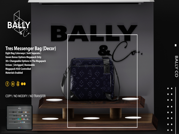 'BALLY & CO' Tres Messenger Bag Midnight Decor
