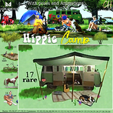 17 RARE - Hippie Camp - Living caravan with pose and dogs