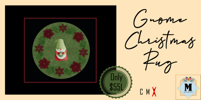 {M}Gnome Christmas Rug - Round 