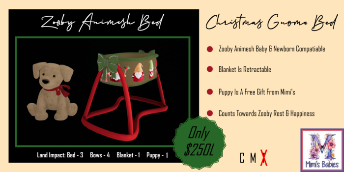 {M}Chrismas Gnome Bed  - ZOOBY 