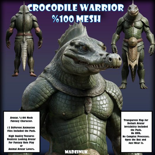 MADEINUK - Crocodile Warrior - Mesh Avatar