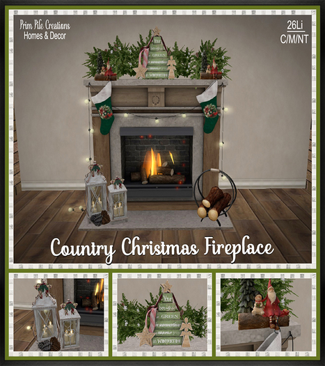 ~PPC~ Country Christmas Fireplace