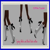 *Dani's*Syndey White/Black Boots w/Bow