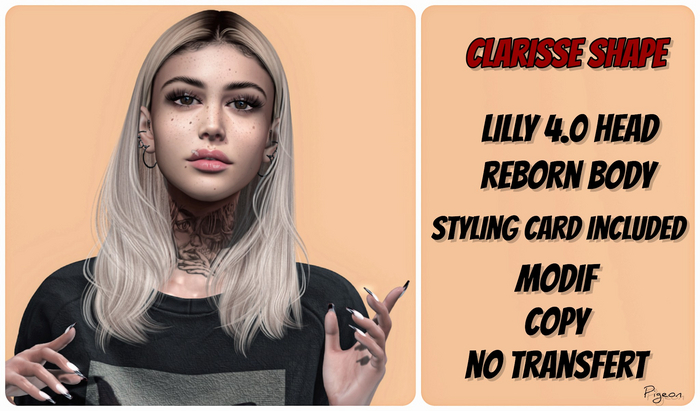 *PIGEON* Clarisse shape