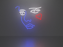 Woman silhouette 3 neon sign Full Permission