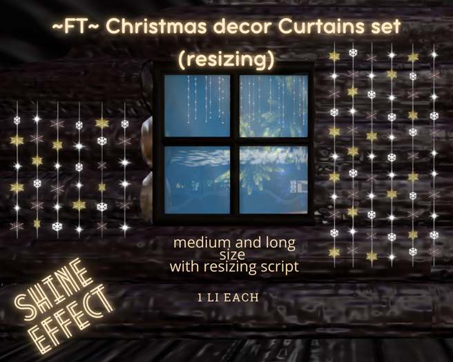 ~FT~ Christmas decor Curtains set  (resizing)