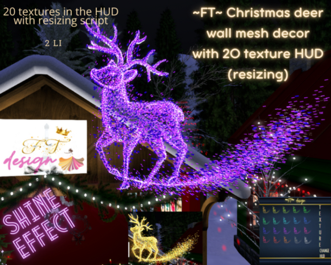 ~FT~ Christmas deer wall  mesh decor with HUD