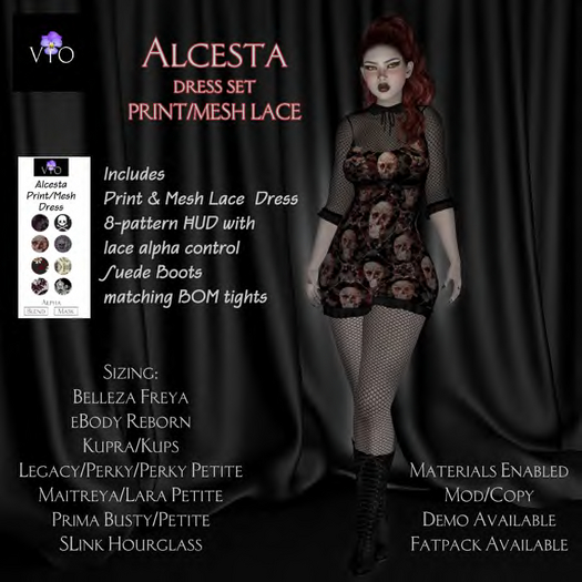 ViO Alcesta Dress Print/Mesh Pack