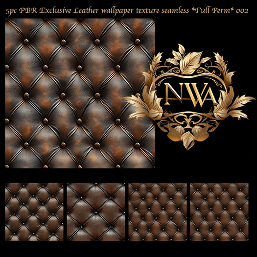5pc PBR Exclusive Leather wallpaper texture seamless *Full Perm* 002