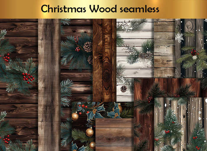 Christmas Wood seamless