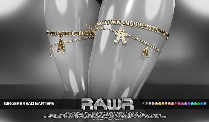 RAWR! Gingerbread Garters (add me)