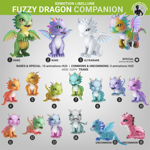 SEmotion Libellune Fuzzy Dragon XS Companion COMMON 05