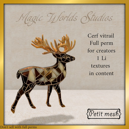 MW cerf vitrail