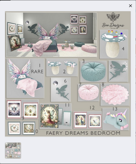01 Bee Designs Faery Dreams bedroom RARE