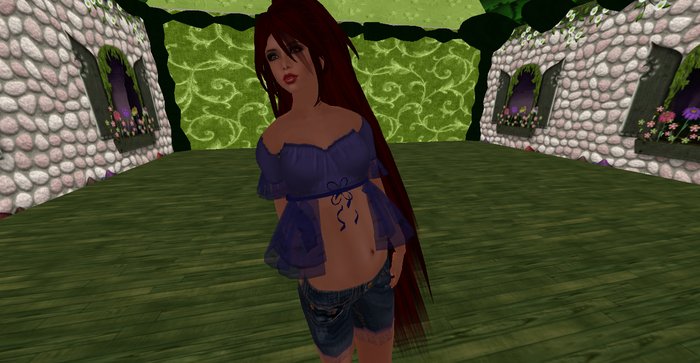 ALMOST FREE! WHIMSY'S ROMANTIC  BLUE PEASANT SHIRT TOP 