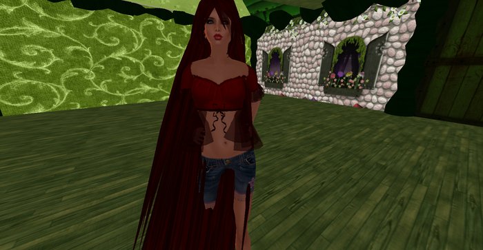 ALMOST FREE! WHIMSY'S ROMANTIC  RED  PEASANT SHIRT TOP 