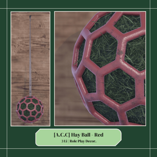 Acres Craft Co. Hay Ball Hexa Red