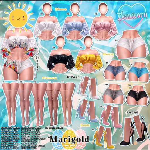 06. Marigold - Shorts White - Demicorn