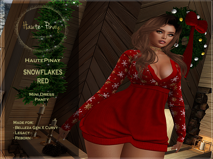 = HOLIDAY FASHIONS = VIOLETA - SNOWFLAKES RED