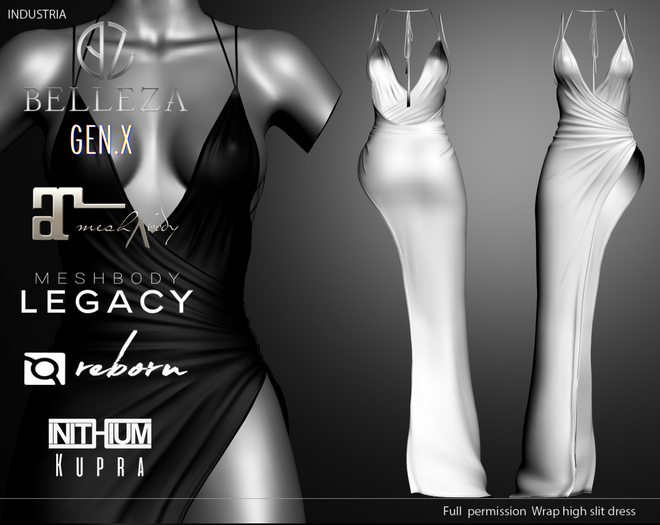 INDUSTRIA: Wrap high slit dress FP