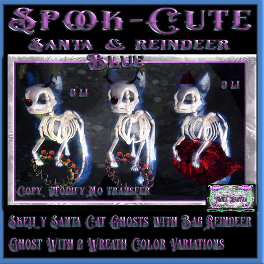 +Inner Mantra+ Spook Cute Santa & reindeer ghost Set Blue{ box}