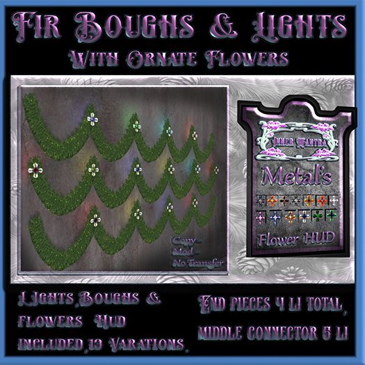 +Inner Mantra+ Fir boughs &  & Flower Texture HUD  { box}