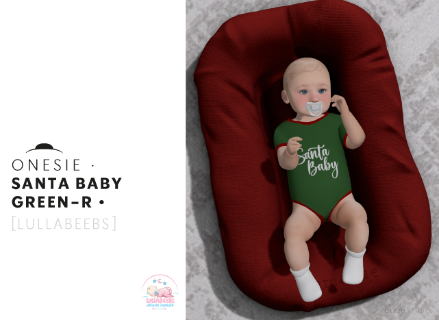 Onesie SANTA BABY GREEN-R (Lullabeebs)