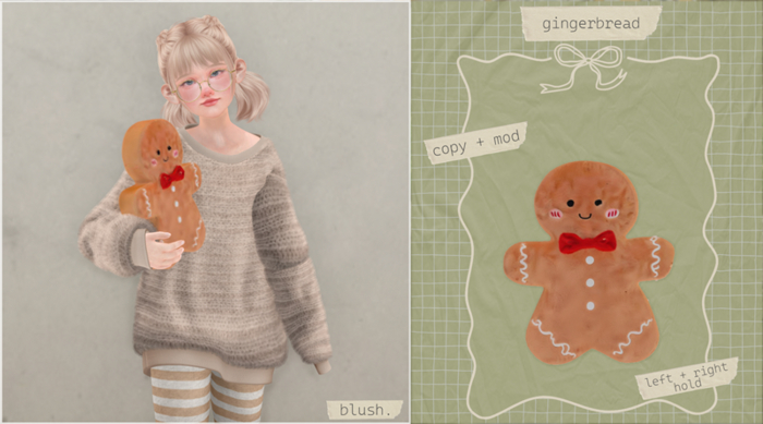Blush. Gingerbread Man Plush [ADD]