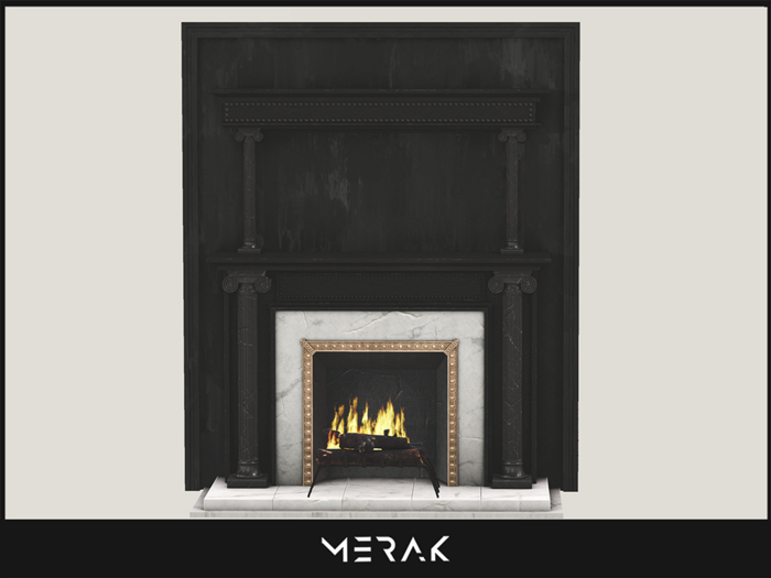 [Merak] - Andrea Fireplace (Black)