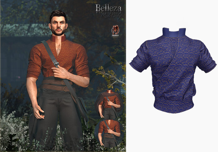 (Stitched) Nao Embroidery Tunic - Blue