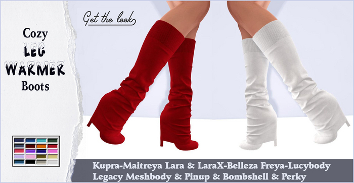 COZY LEG WARMER SOCKS & BOOTS MEGA PACK-LEGACY MESHBODY-PINUP-BOMBSHELL-PERKY-MAITREYA LARA-LARAX-BELLEZA FREYA-KUPRA