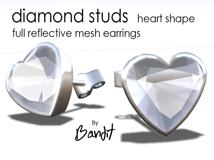 Diamond Studs earrings -Heart Cut  demo