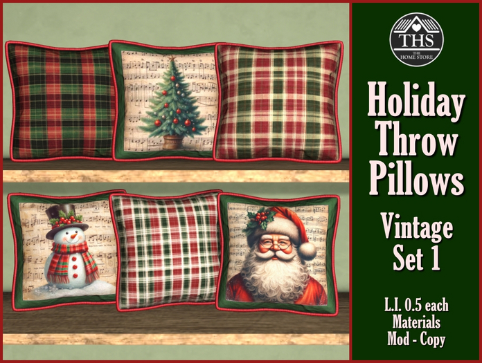 HOLIDAY THROW PILLOWS - CHRISTMAS CUSHIONS - THROW PILLOWS - CUSHIONS