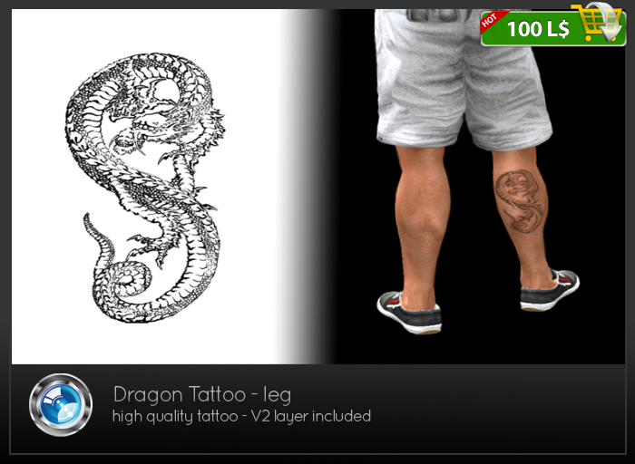 Tattoo Dragon - leg