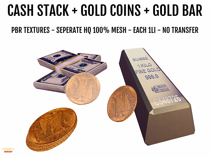 GOLD BAR - CASH - COINS 