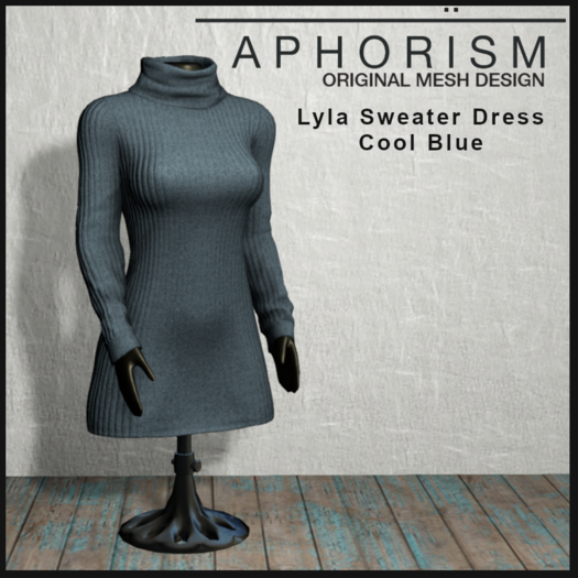 !APHORISM! - Lyla Sweater Dress Cool Blue
