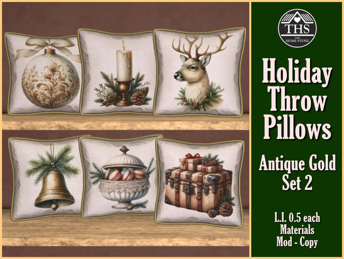 HOLIDAY THROW PILLOWS - CHRISTMAS CUSHIONS - THROW PILLOWS - CUSHIONS