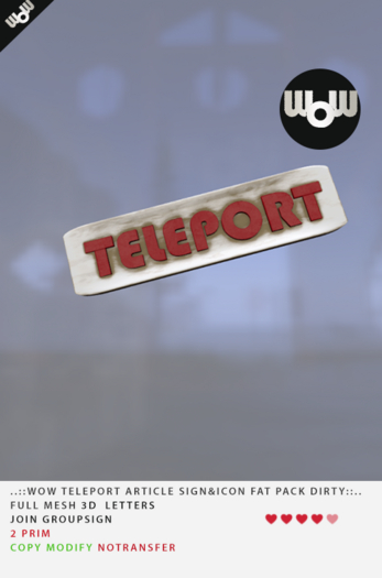 ..::WoW TELEPORT ARTICLES SIGN ICON DIRTY:.. 
