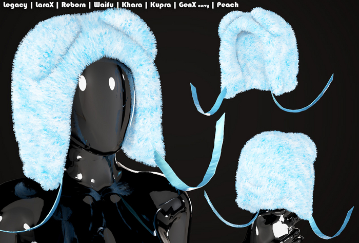 Panda Furry Hat Blue 