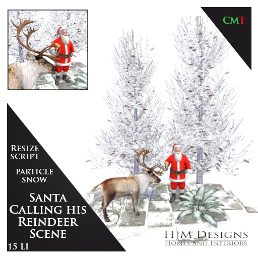 Santa Calling his Reindeer Scene