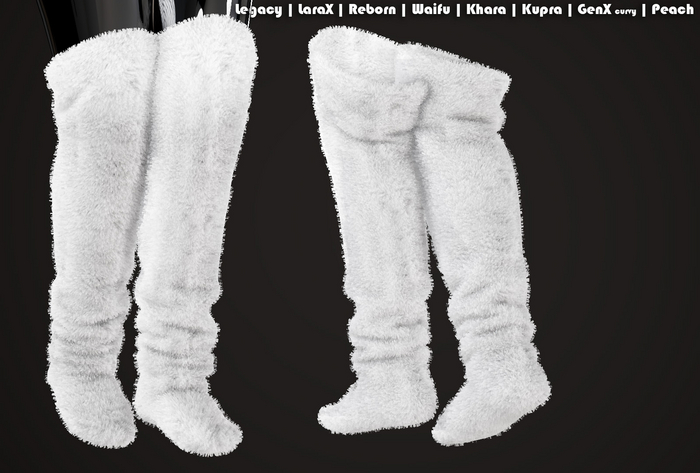 Panda Furry Socks White 