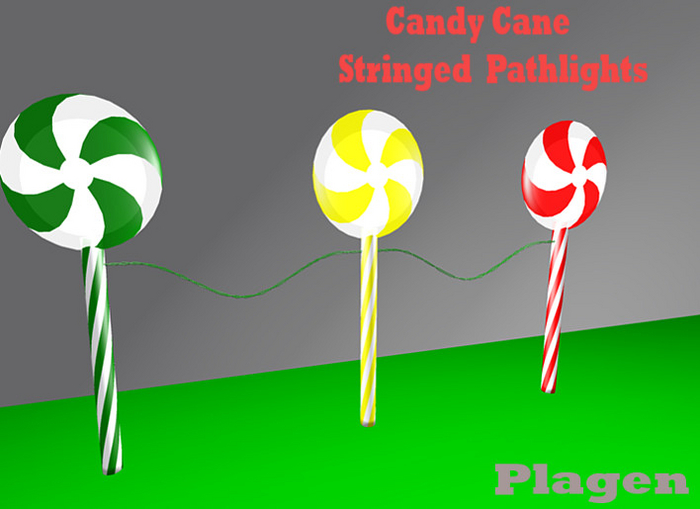 Candy cane straight Stringed PathlightsP   - PLAGEN  (ADD)
