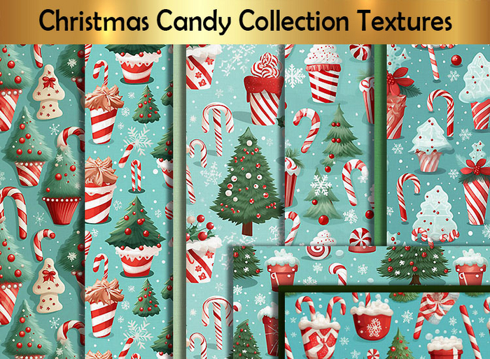 Christmas Candy Collection Textures